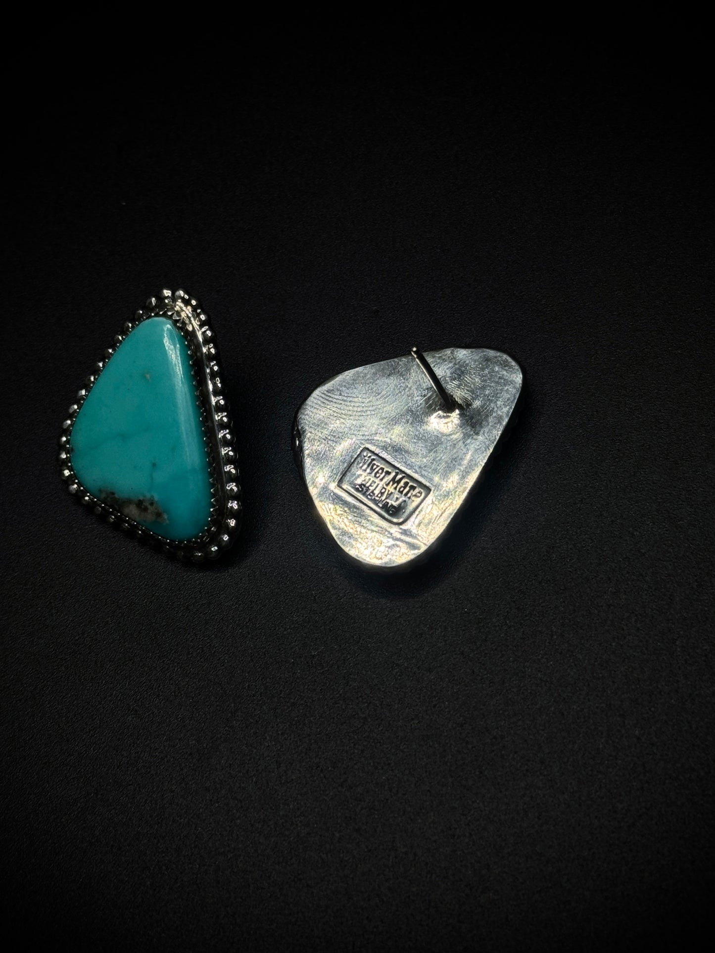 Kingman Turquoise Triangle Studs