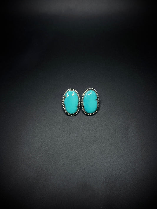 Kingman Turquoise Oval Studs