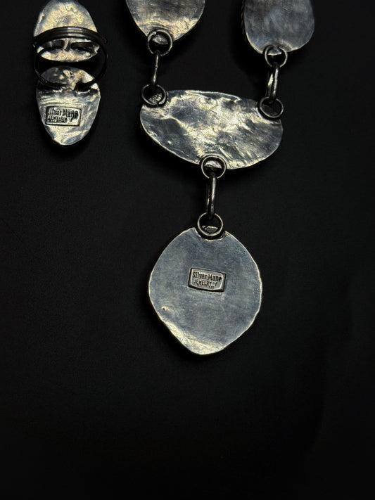 back plate stamping of the sonora turquoise necklace and ring