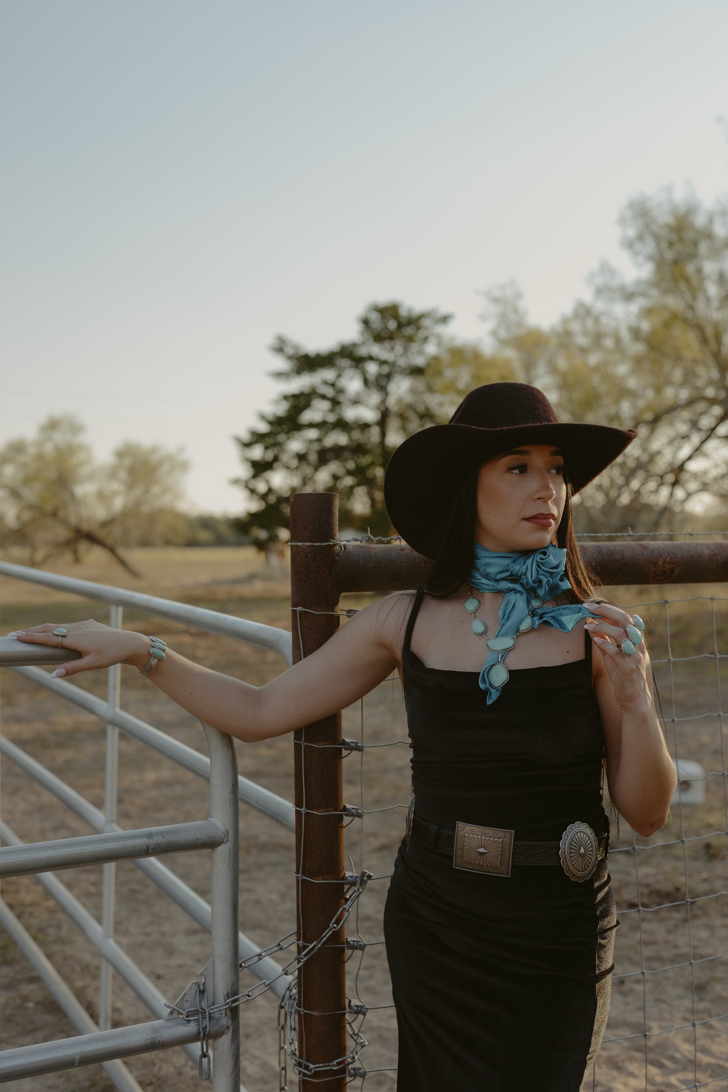 sonora necklace on a model