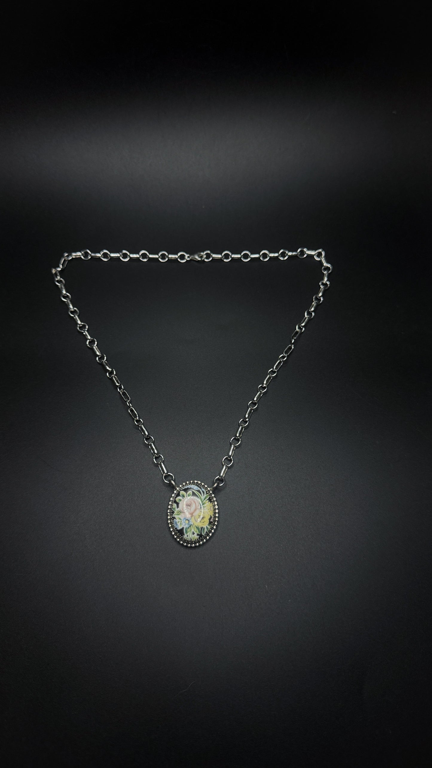 Black Floral Necklace