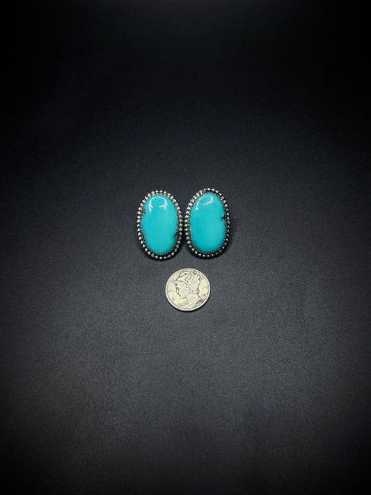 Kingman Turquoise Oval Studs