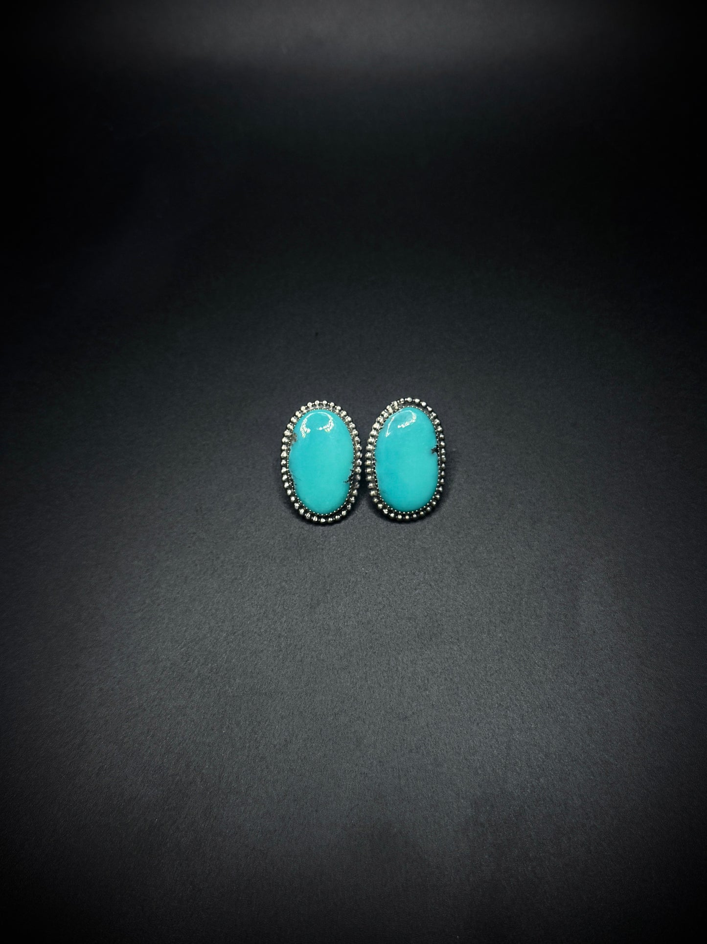 Kingman Turquoise Oval Studs