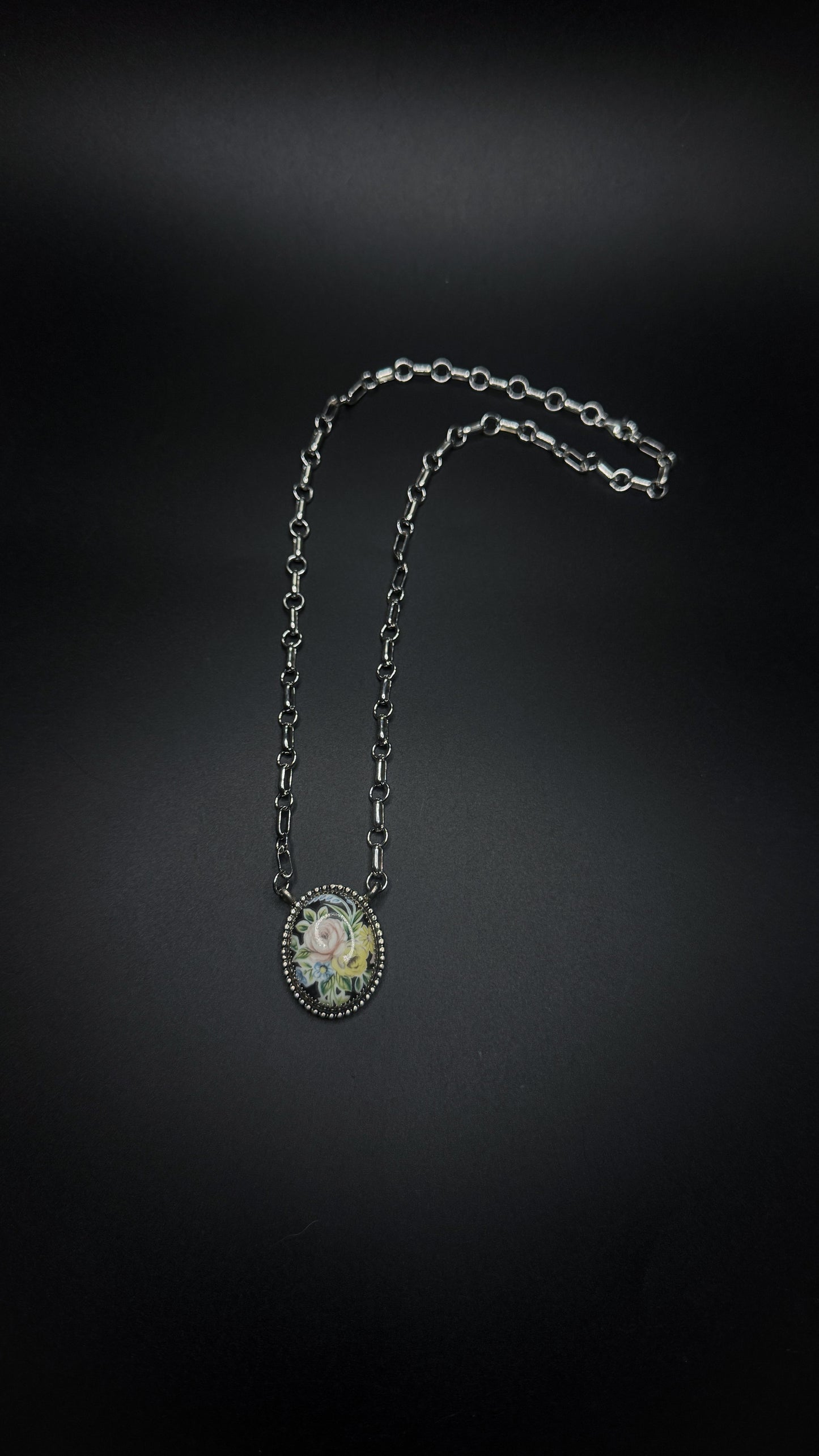 Black Floral Necklace
