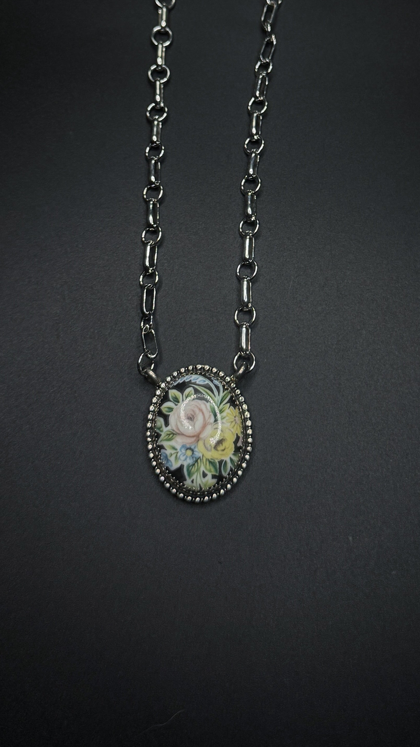 Black Floral Necklace