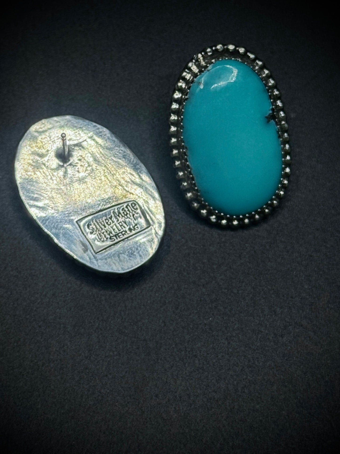 Kingman Turquoise Oval Studs