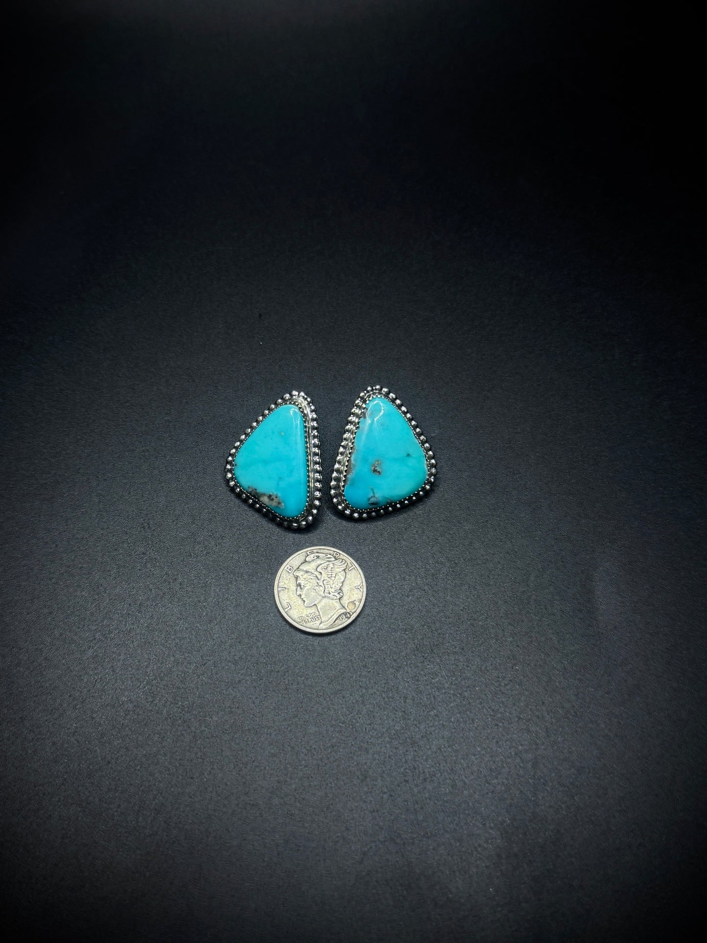Kingman Turquoise Triangle Studs