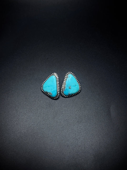 Kingman Turquoise Triangle Studs