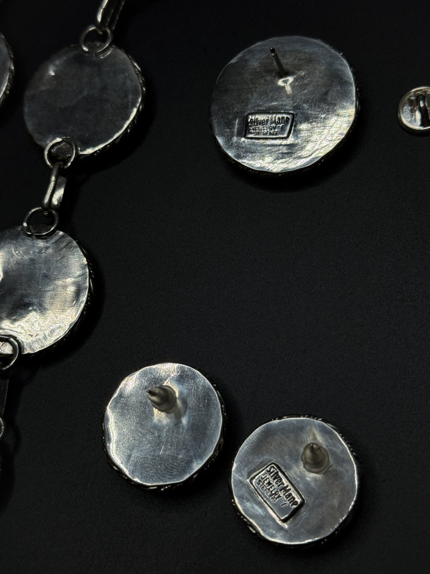 back plate stamping of wild horse earrings and pin