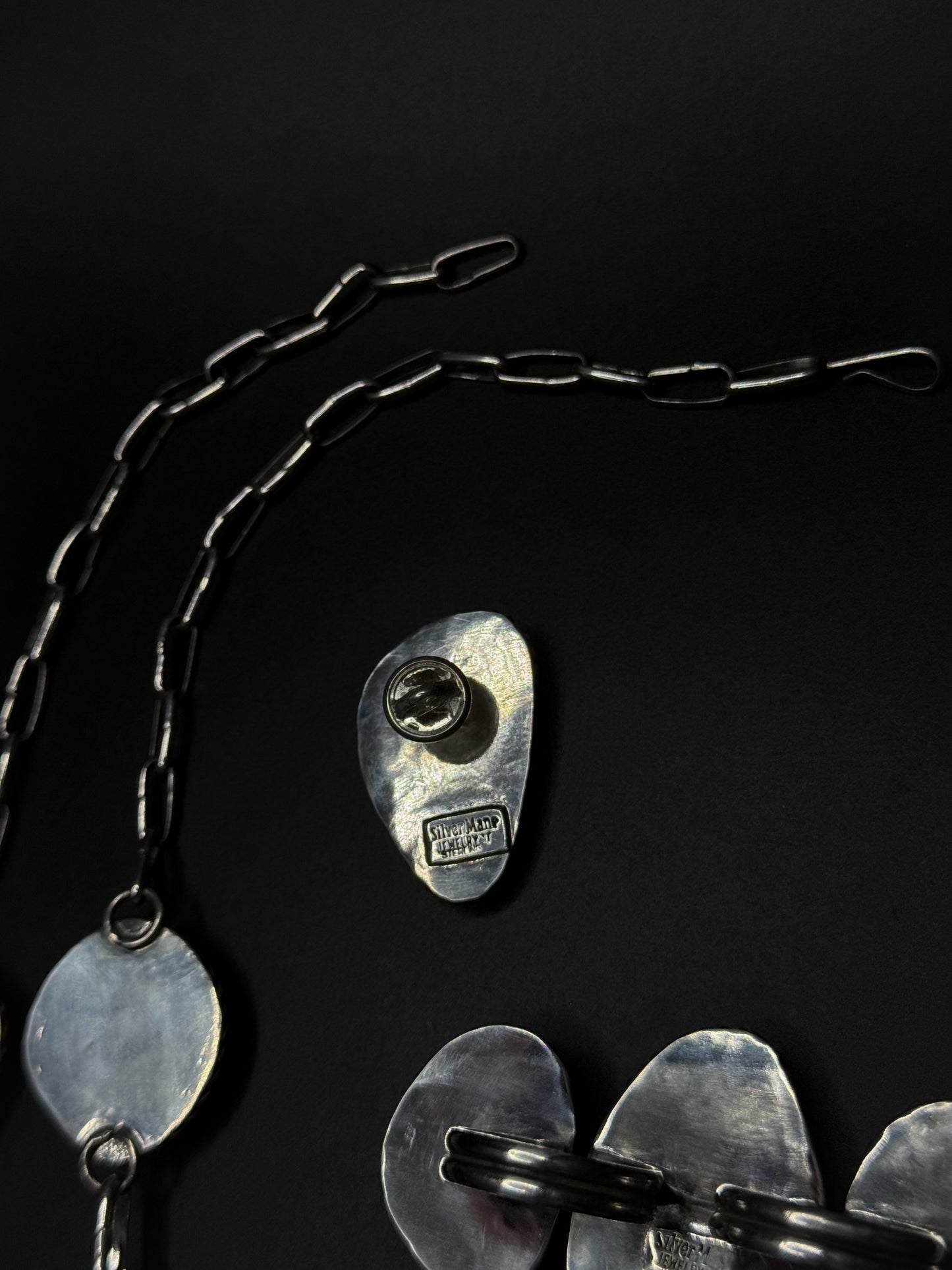 backplate stamping of turquoise pin