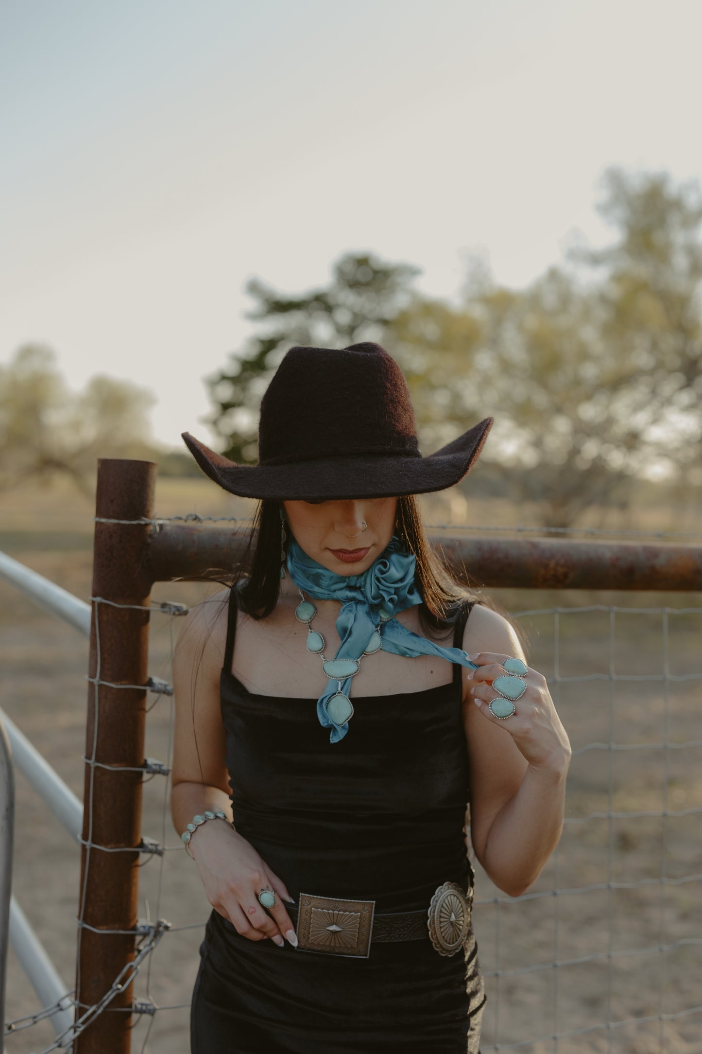 sonora necklace on a model