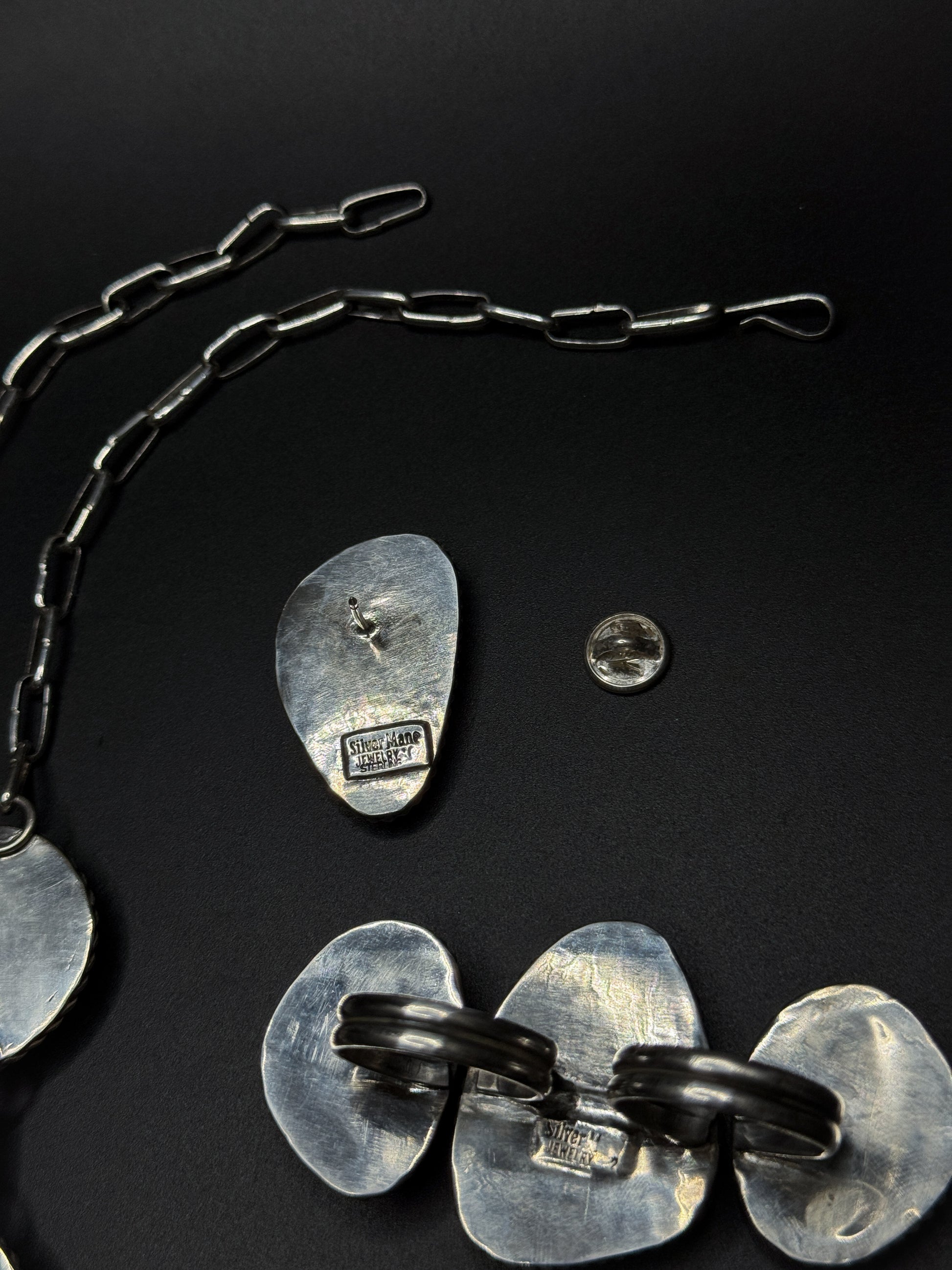 showing the pin backing